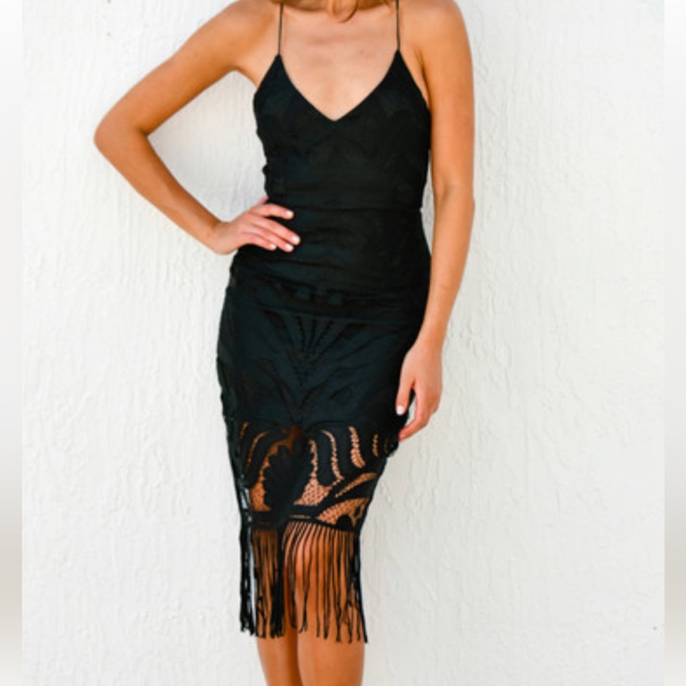 JAUS Black Midi Dress